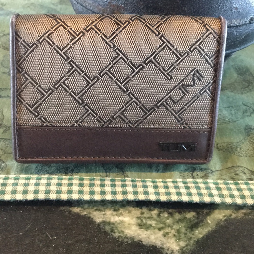 TUMI wallet canvas and leather